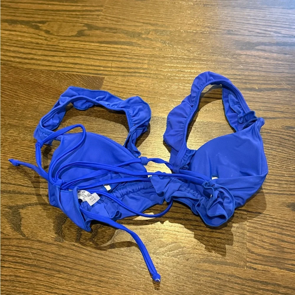Zaful Kids Ruffled Bikini Top - Vibrant Blue